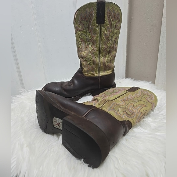Smoky Mountain Brown/Green Hopalong Western Cowboy Boot 6.5B 🌴 - Picture 7 of 13